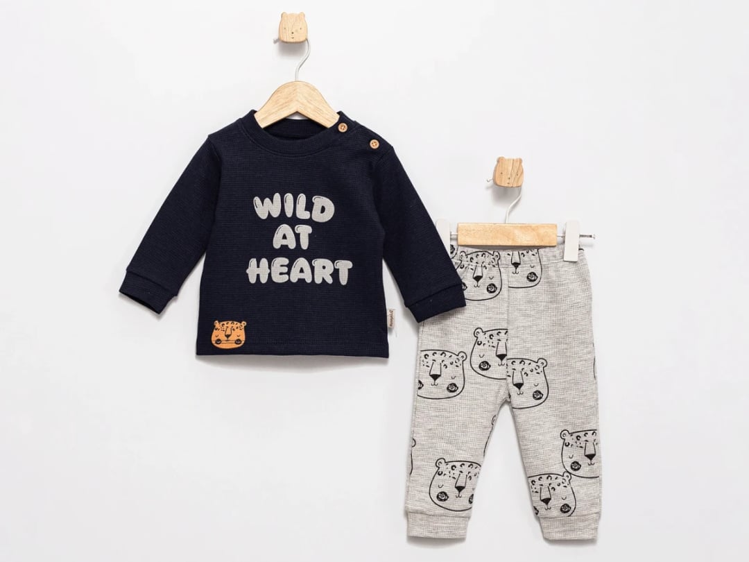 Boys' Baby Set with Tiger Print - Navy (Pack of 4) - Feely Kids - by Peralane