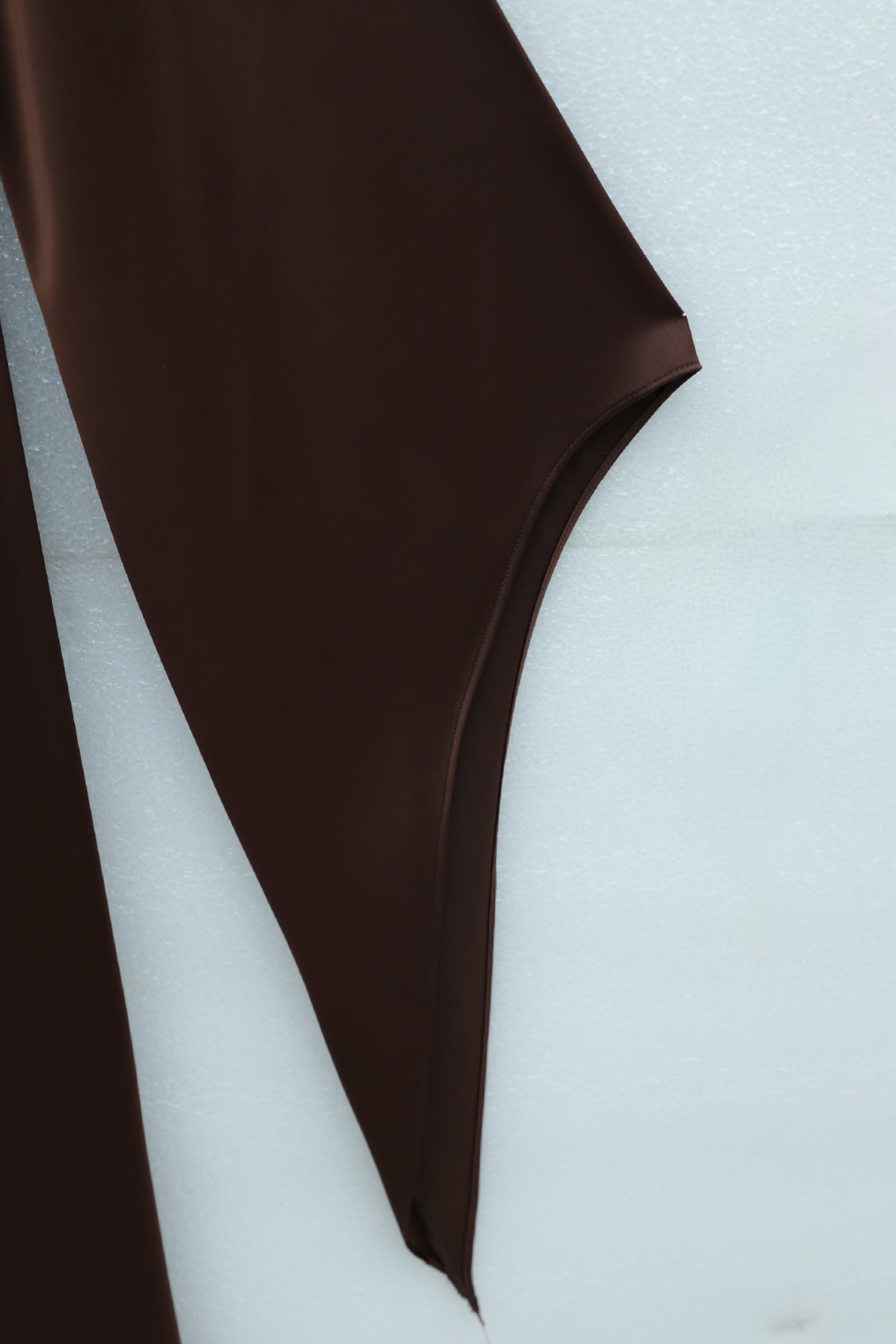 Buckle Detail Double Layer Front Asymmetric Sleeve Satin Evening Dress - Brown - Podyumplus - by Peralane - photo 21
