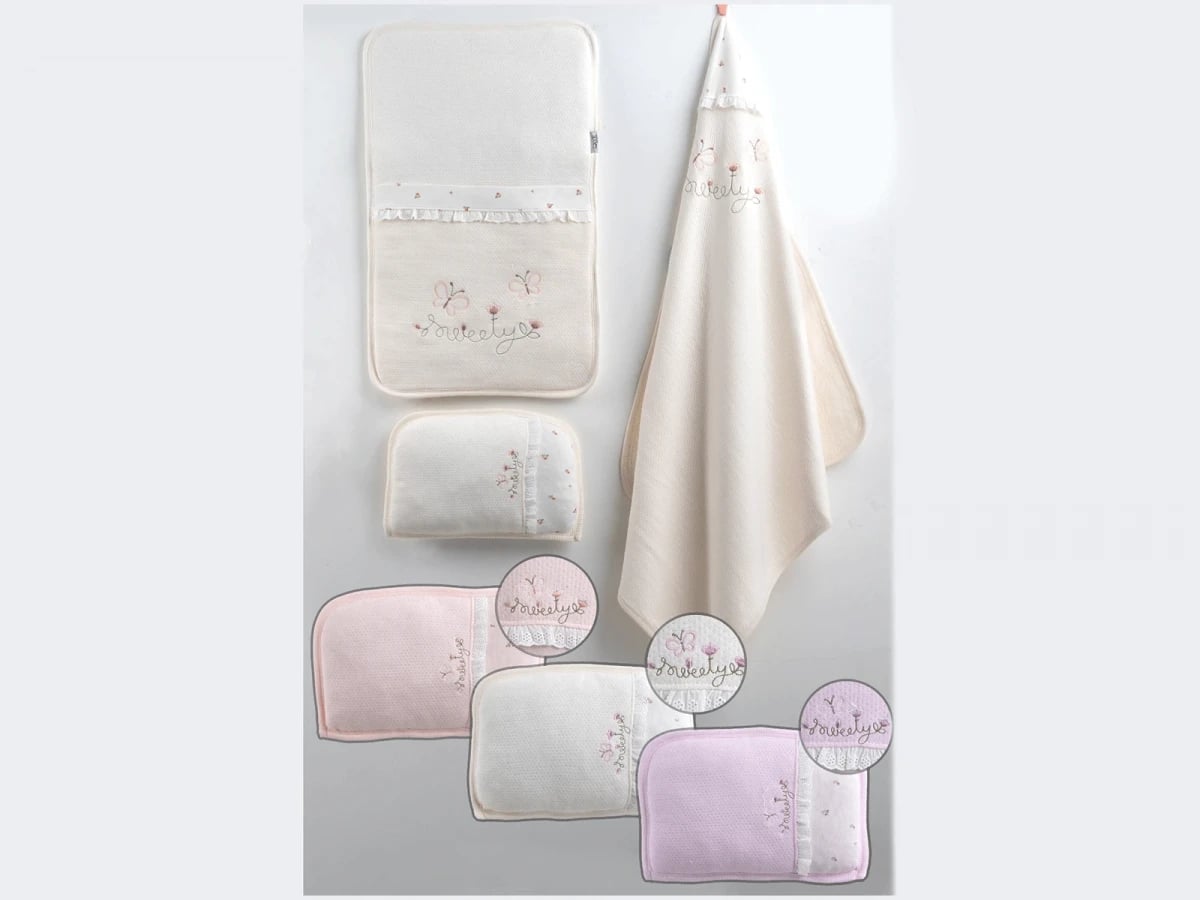 Sweetys Print Baby Bedding Set in Cream - Gaye Bebe - by Peralane