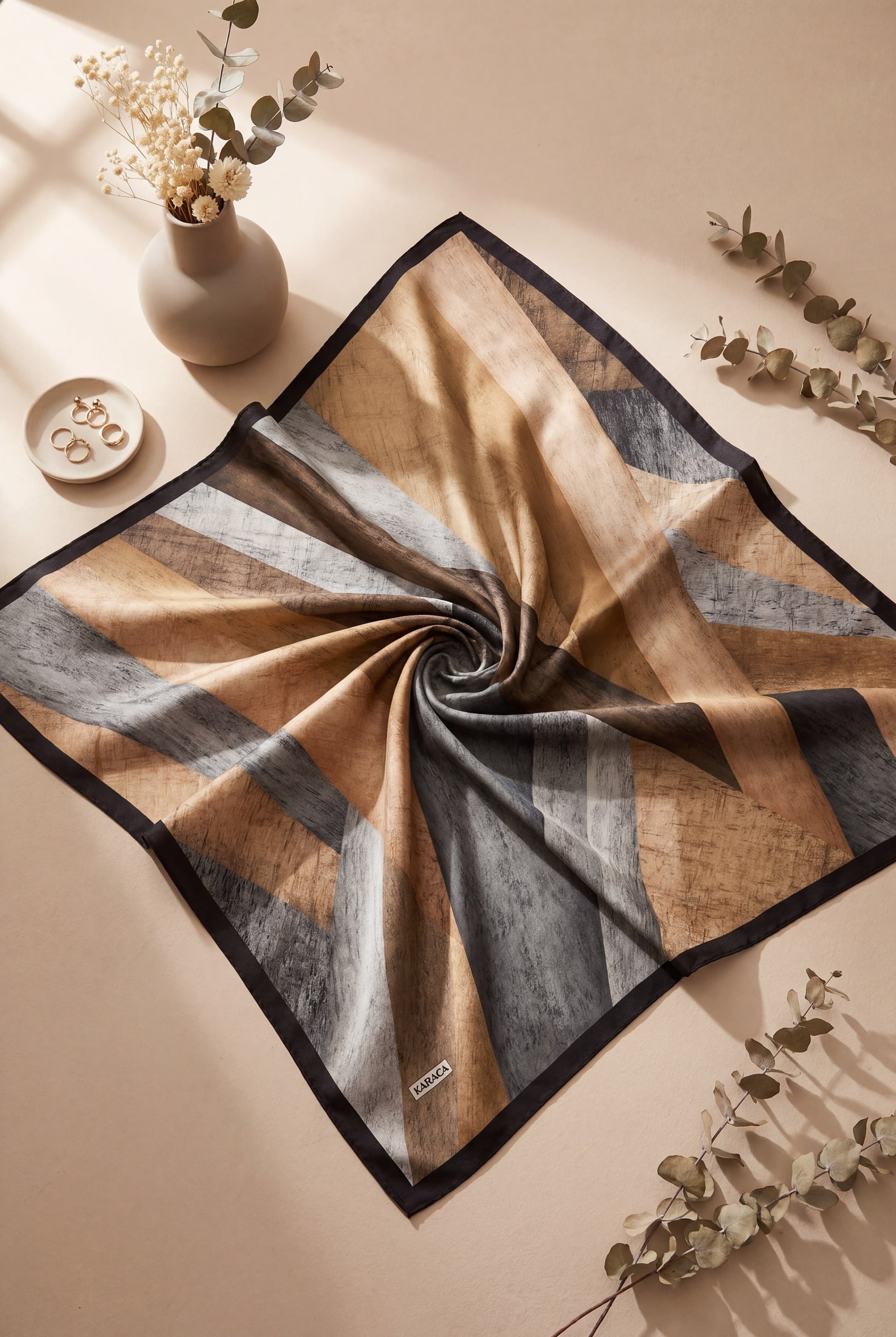 Asymmetric Pattern Rayon Scarf - Mint - Podyumplus - by Peralane
