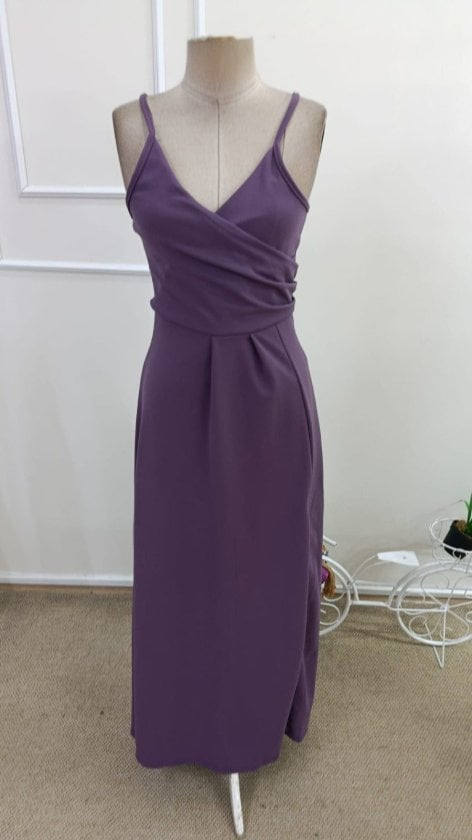 Women's Long Sleeveless Wrap Crepe Dress with High Slit - Janes - by Peralane - photo 4
