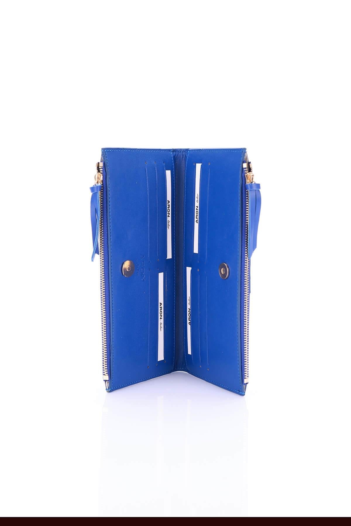 Barbara Royal Blue Women's Wallet with Striped Pattern - Aron Atelier - by Peralane - photo 3