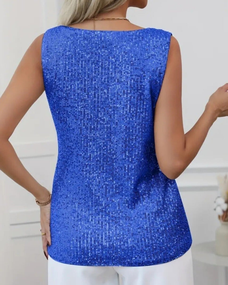 Sequin Sleeveless Blouse - Saks - Podyumplus - by Peralane - photo 6