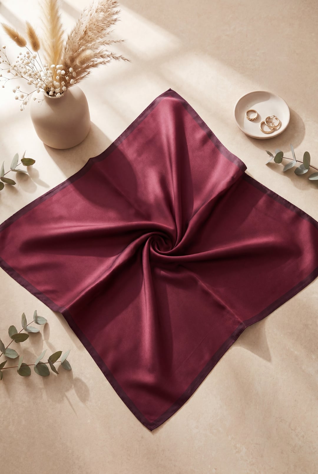 Solid Rayon Scarf - Burgundy - Podyumplus - by Peralane