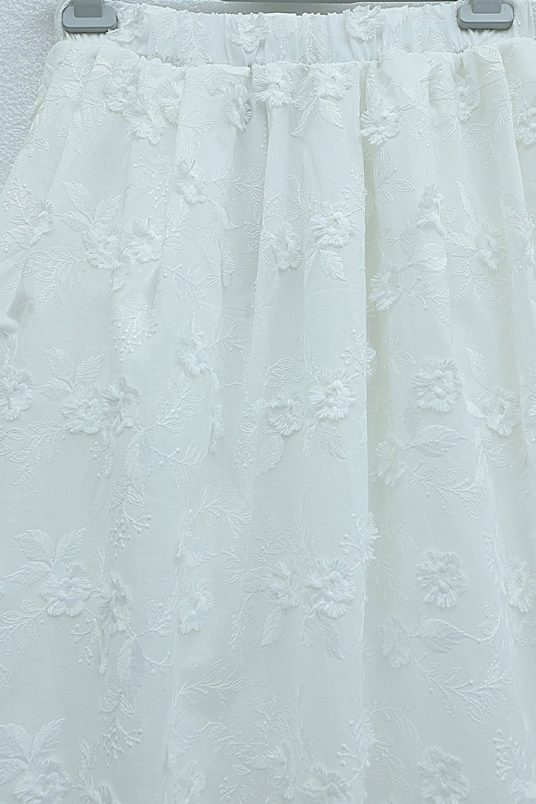 Elasticated Waist Flounced Lined Linen Look Skirt - Ecru - Podyumplus - by Peralane - photo 4