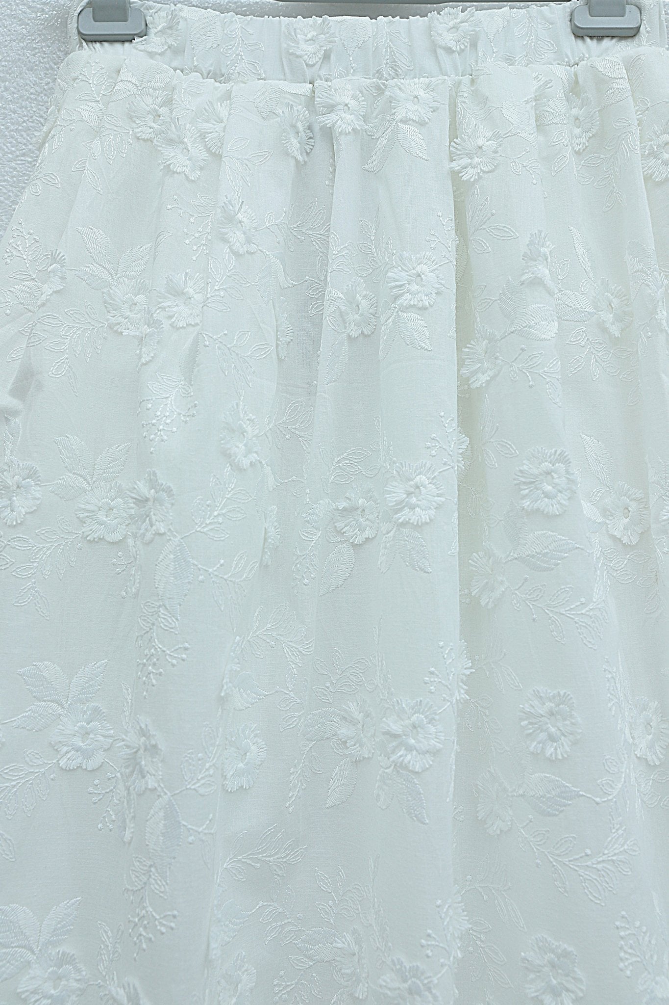 Elasticated Waist Flounced Lined Linen Look Skirt - Ecru - Podyumplus - by Peralane - photo 4