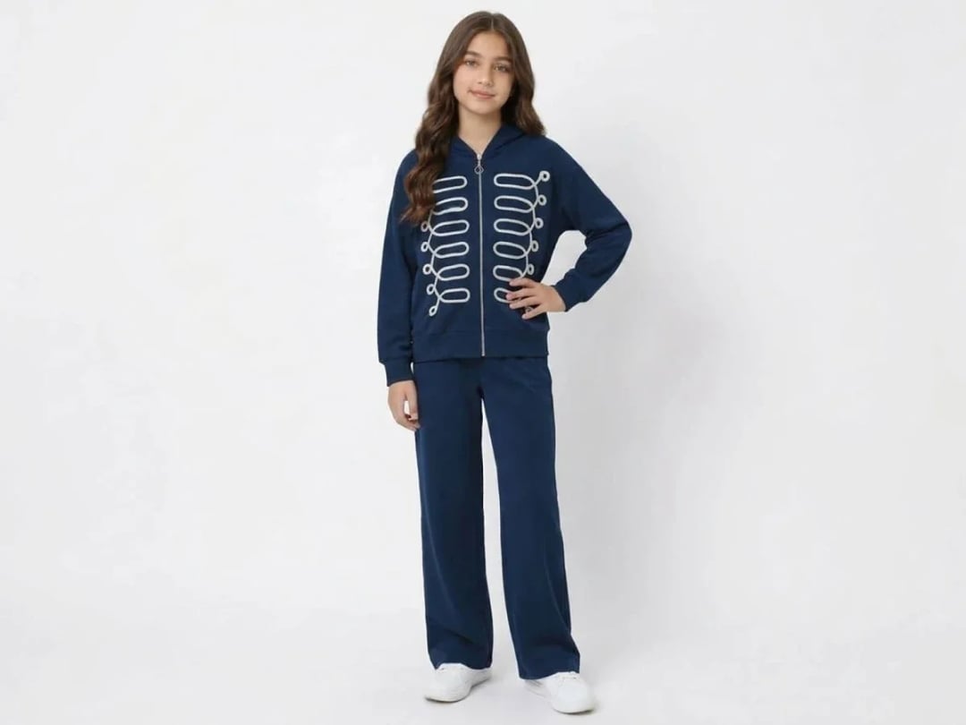 Striped Detail Girls' Set - Mensis - by Peralane