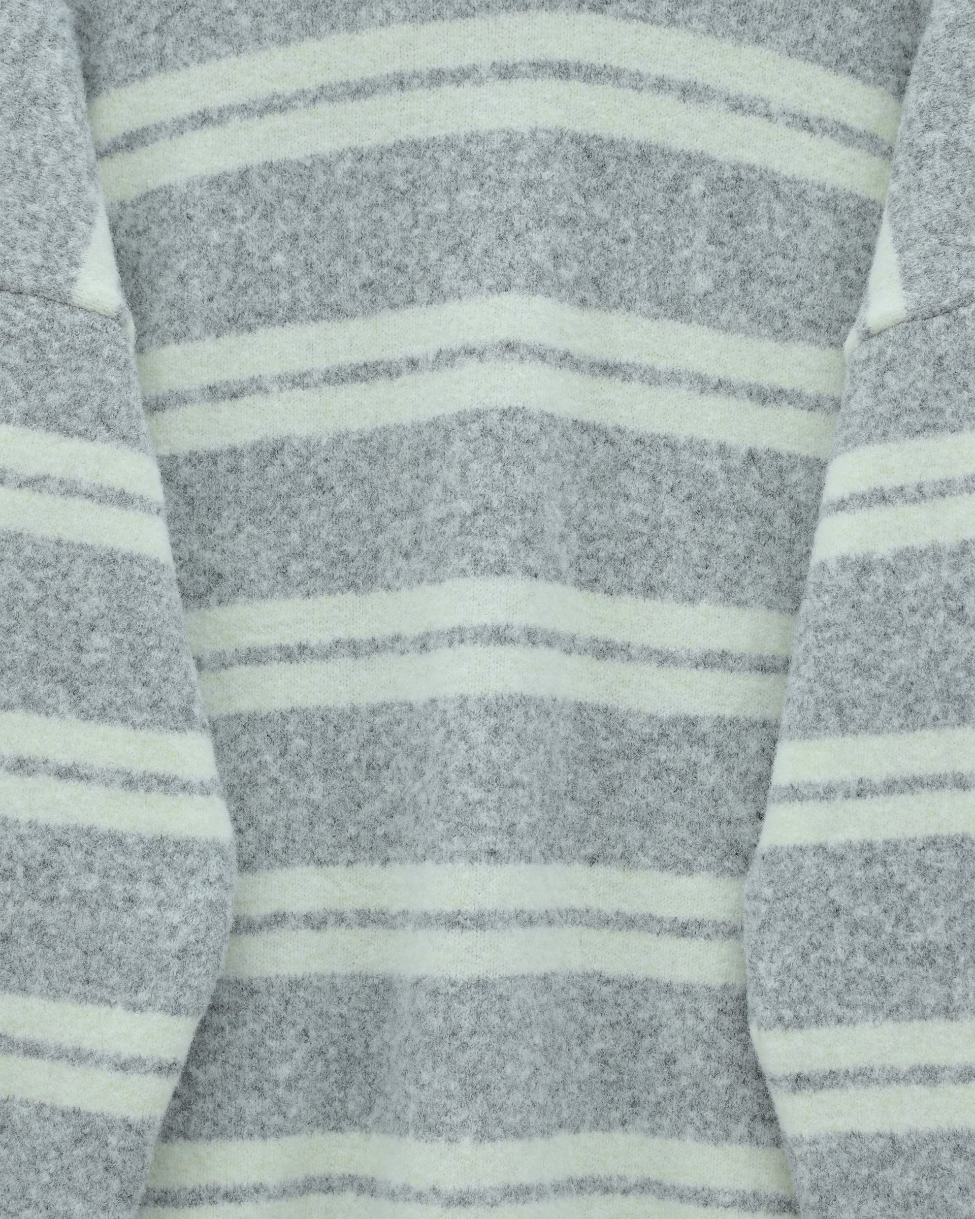 Round Neck Striped Soft Knit Sweater - Grey - Podyumplus - by Peralane - photo 4