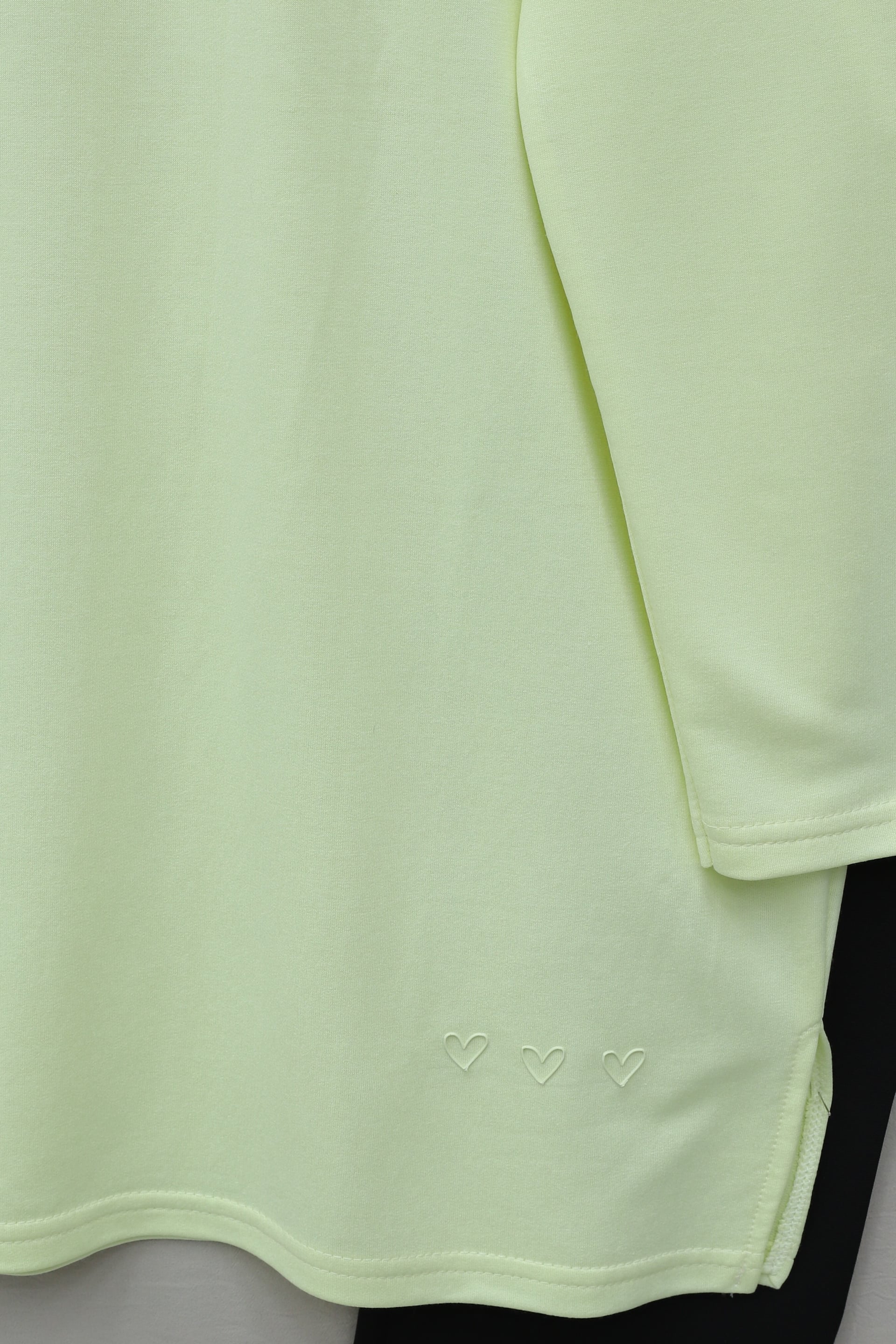 Heart Detail Slit Relaxed Jersey Tunic - Pale Yellow - Podyumplus - by Peralane - photo 6
