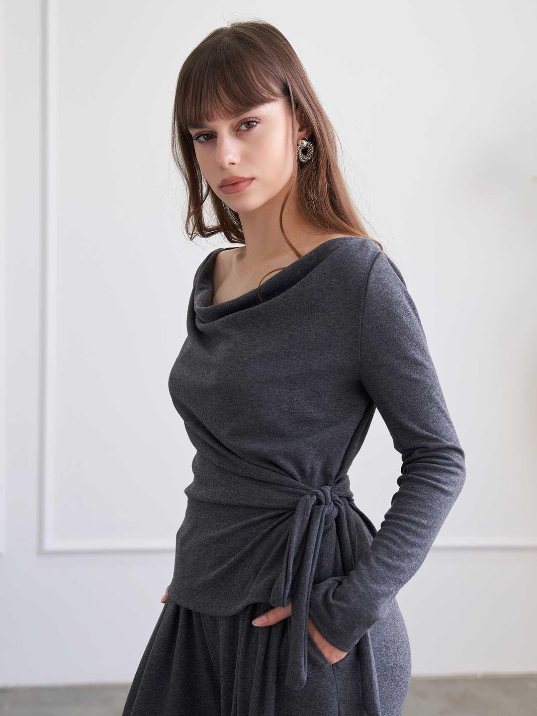 Drape Detail Knit Set with Wide-Leg Trousers - Lefon - by Peralane - photo 8