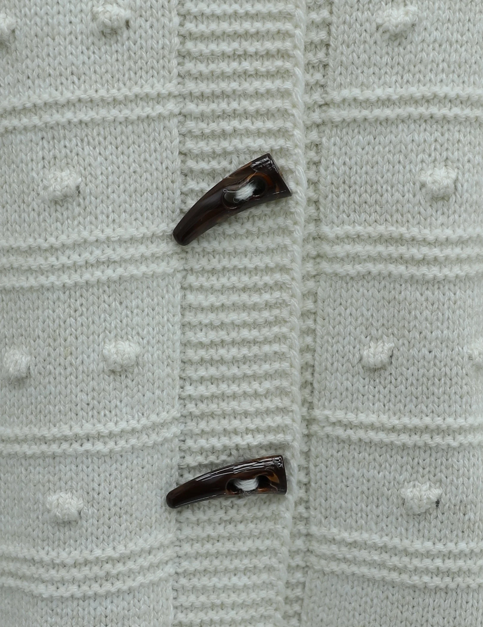 Ivory Button Pom-Pom Detail Relaxed Knit Cardigan - Ecru - Podyumplus - by Peralane - photo 7