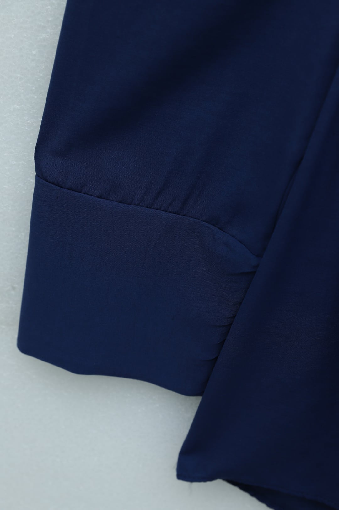 Navy Blue Poplin Tunic with Buckled Belt and Double Cuff Sleeves - Podyumplus - by Peralane - photo 8