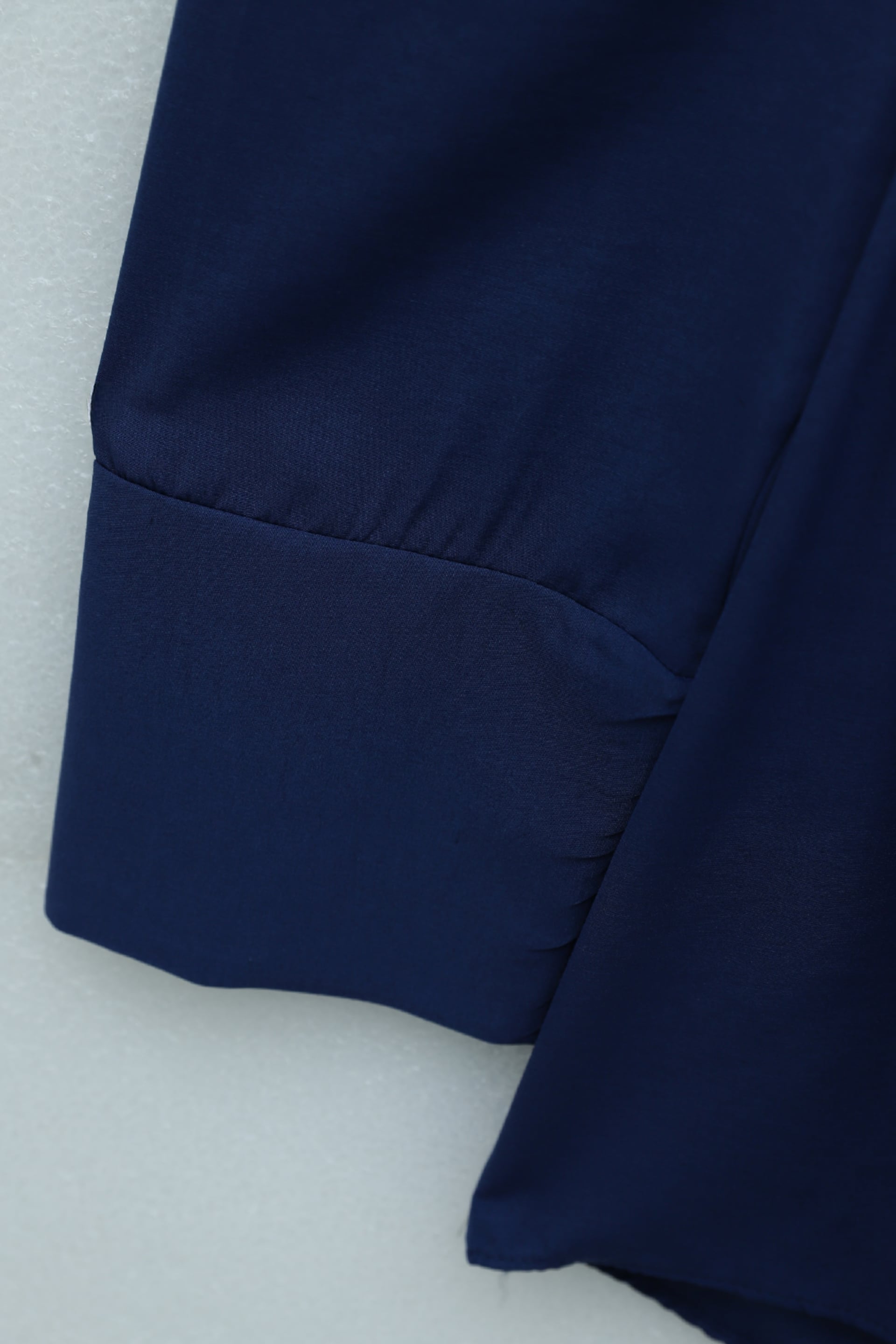 Navy Blue Poplin Tunic with Buckled Belt and Double Cuff Sleeves - Podyumplus - by Peralane - photo 8