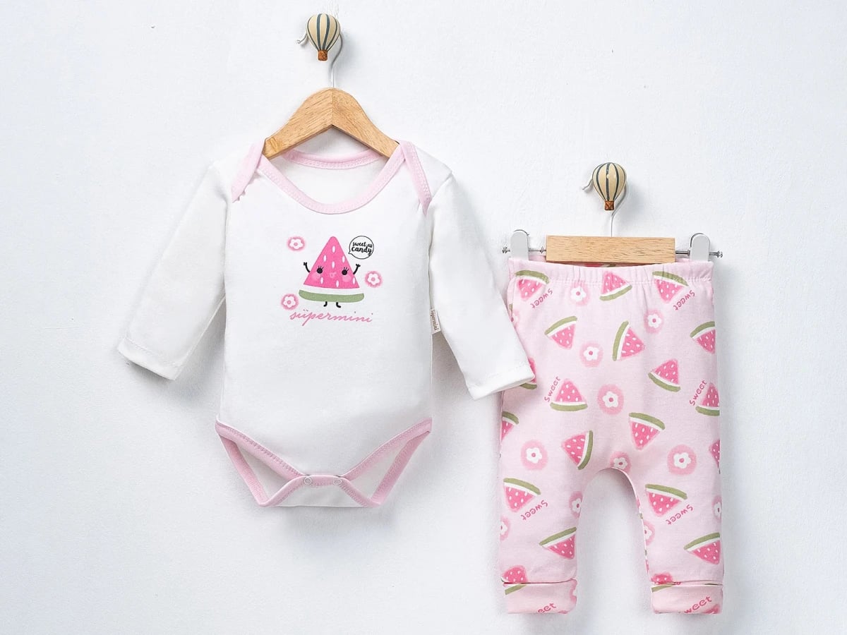 Watermelon Print Baby Girl Set - White/Pink (Pack of 3) - Supermini - by Peralane
