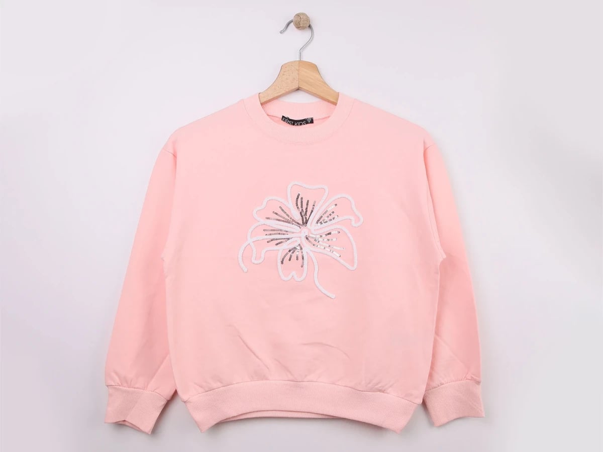 Girls' Floral Sweatshirt – Pale Pink, Pack of 4 - First Kids - by Peralane