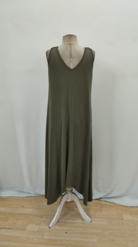 Women's Sleeveless V-Neck Ring Detail Asymmetric Viscose Maxi Dress - Janes - by Peralane - photo 5
