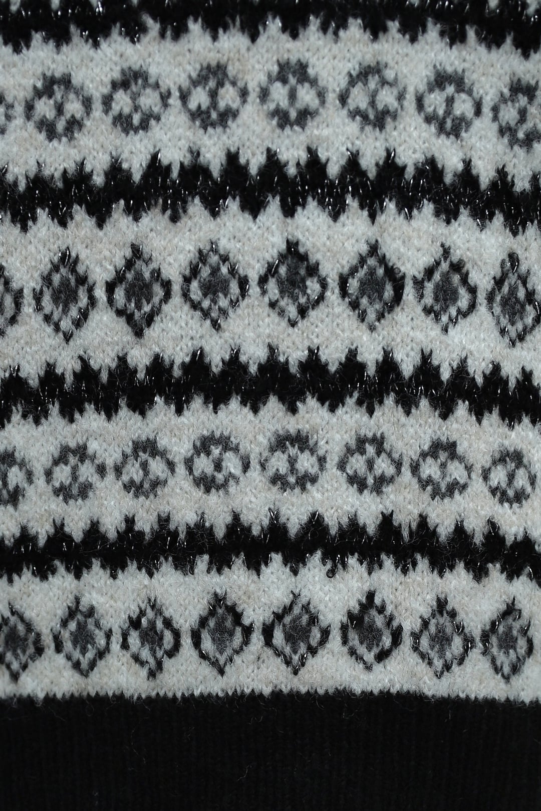 Crewneck Patterned Jacquard Knit Sweater - Black - Podyumplus - by Peralane - photo 5