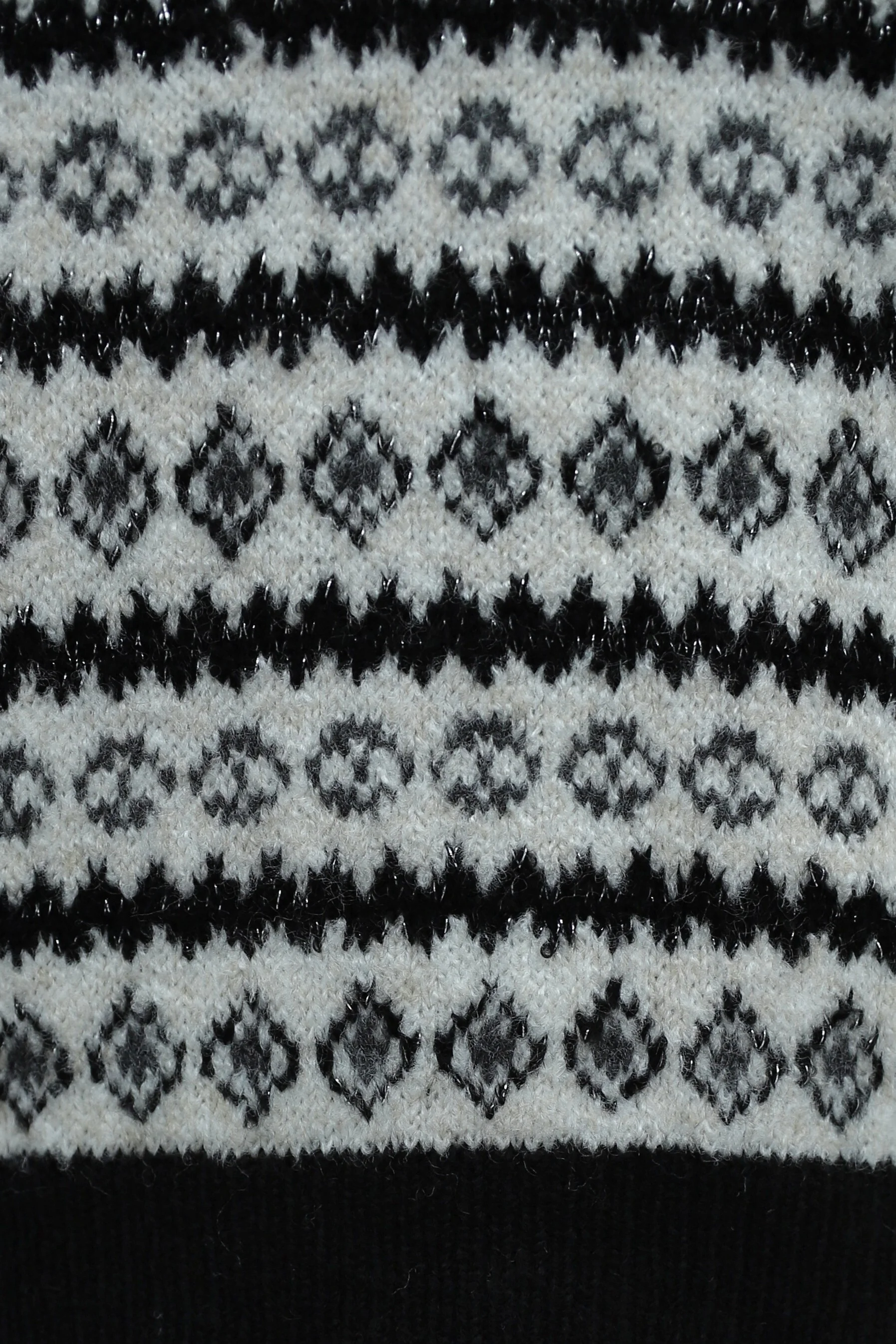 Crewneck Patterned Jacquard Knit Sweater - Black - Podyumplus - by Peralane - photo 5