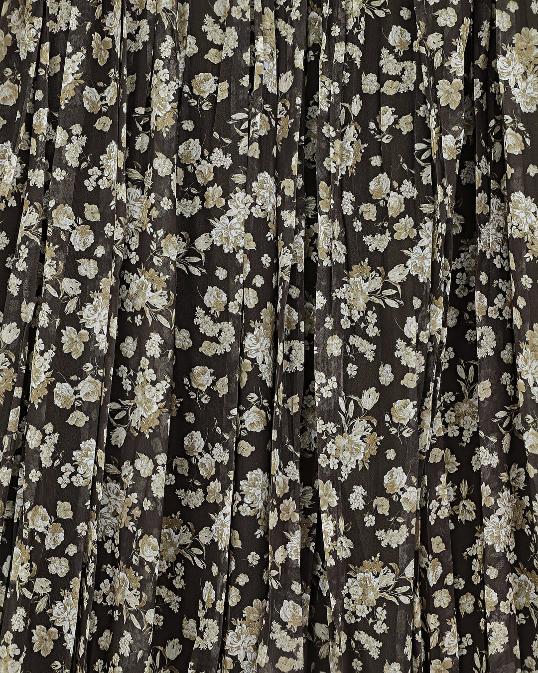 Floral Lined Chiffon Skirt with Thick Waistband - Olive - Podyumplus - by Peralane - photo 6