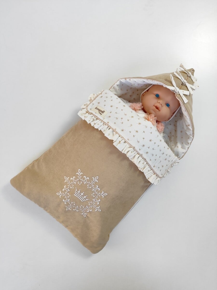 Baby Swaddle Blanket with Hood - Milk Coffee - Tomuycuk - by Peralane