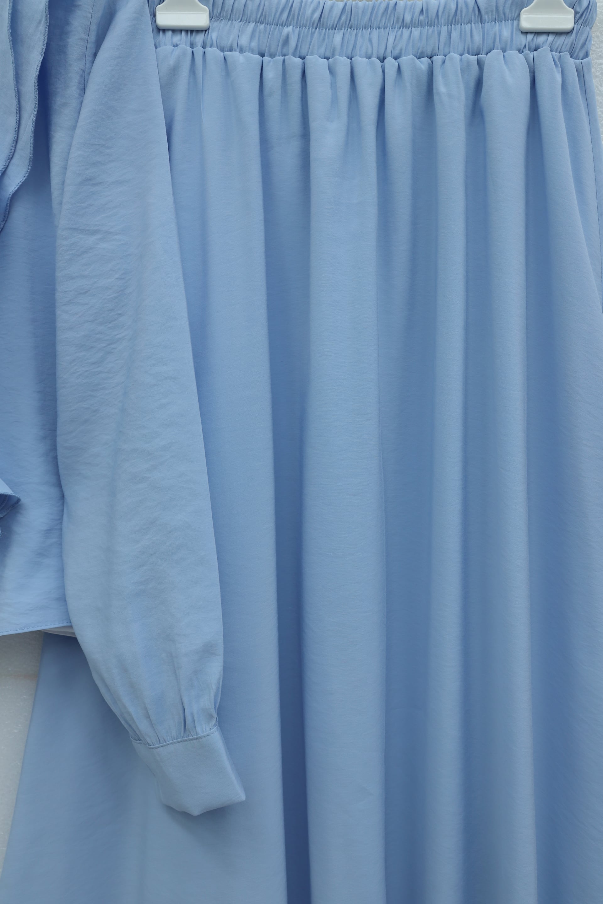 Ruffled Wrap Effect Modal Top and Maxi Skirt Set in Light Blue - Podyumplus - by Peralane - photo 5