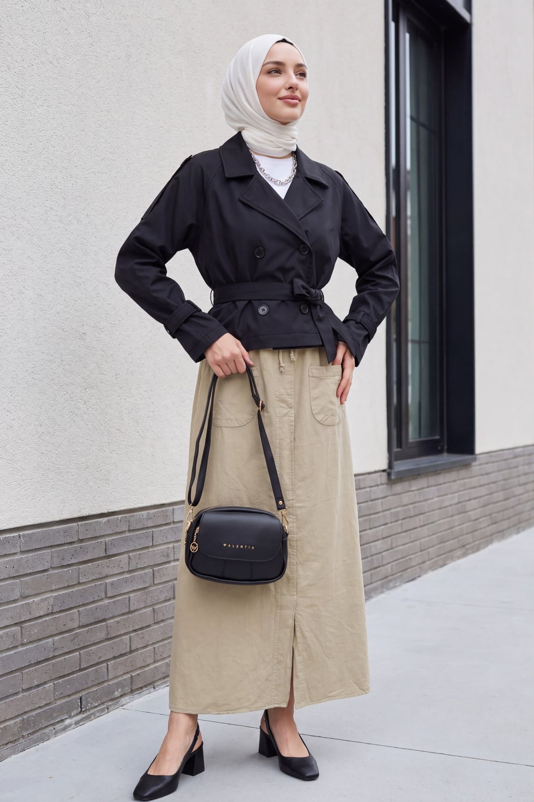 Women's Belted Short Trench Coat - Black - Bigdart - by Peralane - photo 5