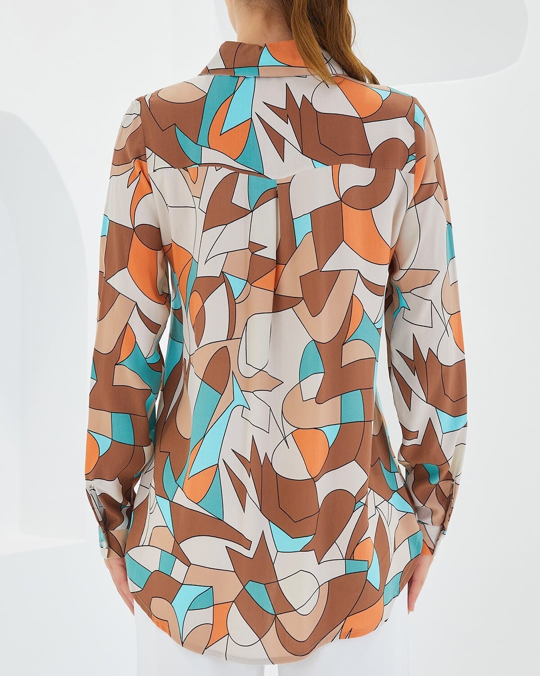 Women's Graphic Print Long-Sleeve Shirt - Light Brown - Bigdart - by Peralane - photo 6