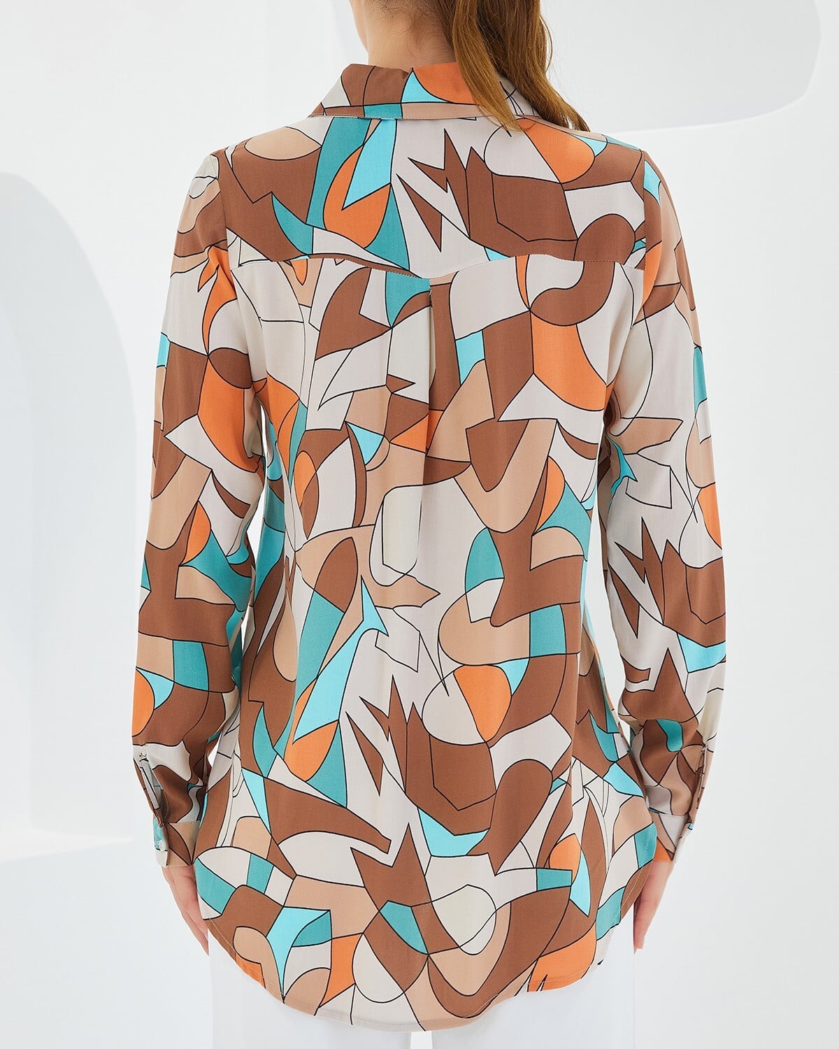Women's Graphic Print Long-Sleeve Shirt - Light Brown - Bigdart - by Peralane - photo 6