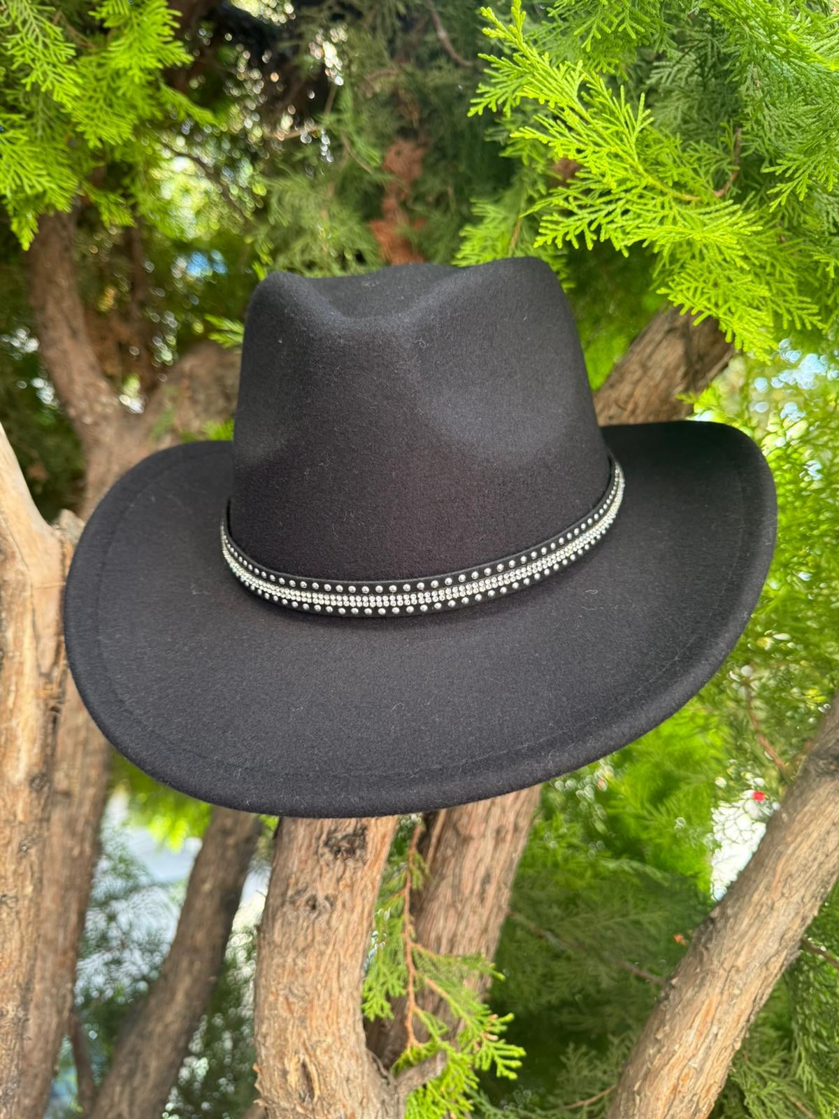 Black Fedora Hat with Metallic Trim for Women - Nesvay - by Peralane - photo 2