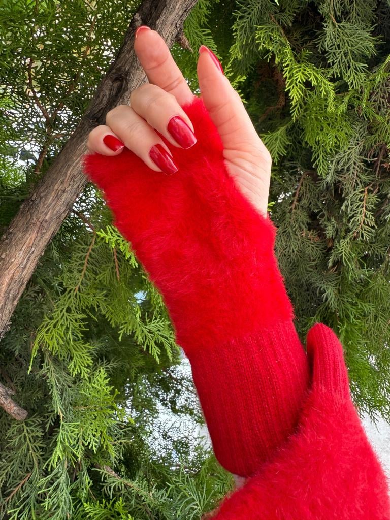 Fingerless Gloves with Plush Detail for Women - Nesvay - by Peralane - photo 3