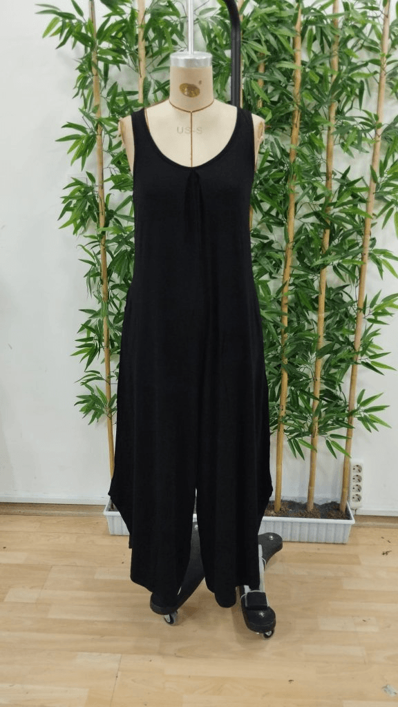 Women's Sleeveless Round Neck Pocketed Casual Long Viscose Jumpsuit - Janes - by Peralane - photo 6
