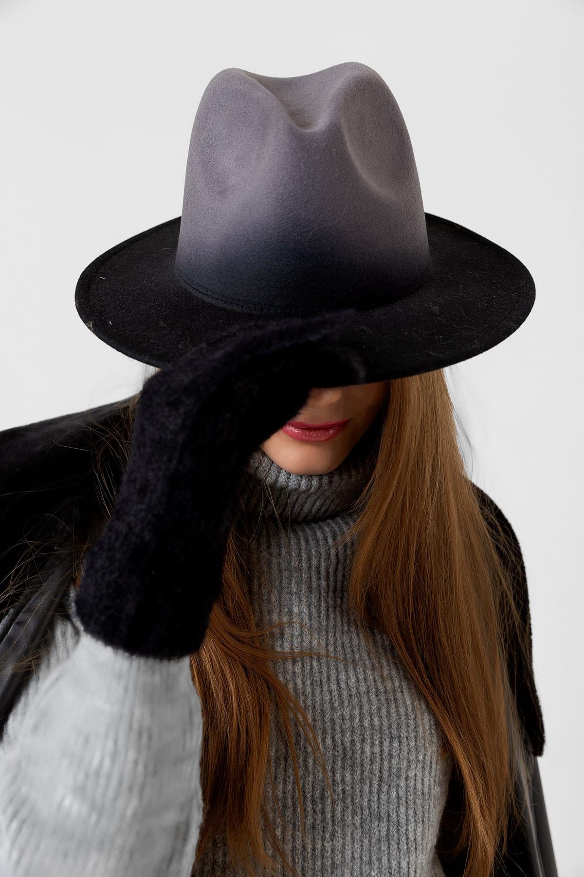 Grey Gradient Panama Hat for Women and Girls - Nesvay - by Peralane - photo 4