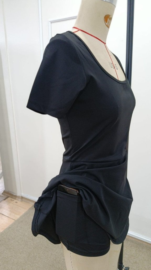 Women's Short-Sleeved Square Neck Dress with Pockets and Built-in Shorts - Janes - by Peralane - photo 8