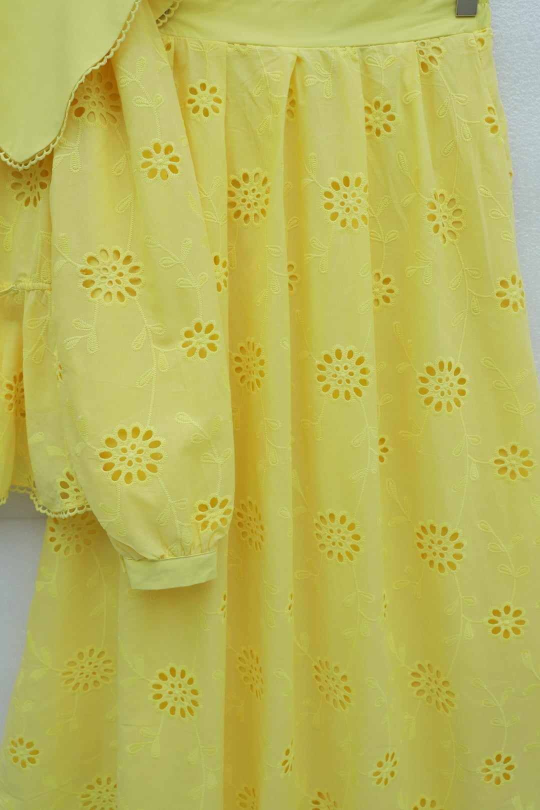 Bebe Collar Belted with Lace and Lining in Linen Look Set - Yellow - Podyumplus - by Peralane - photo 4