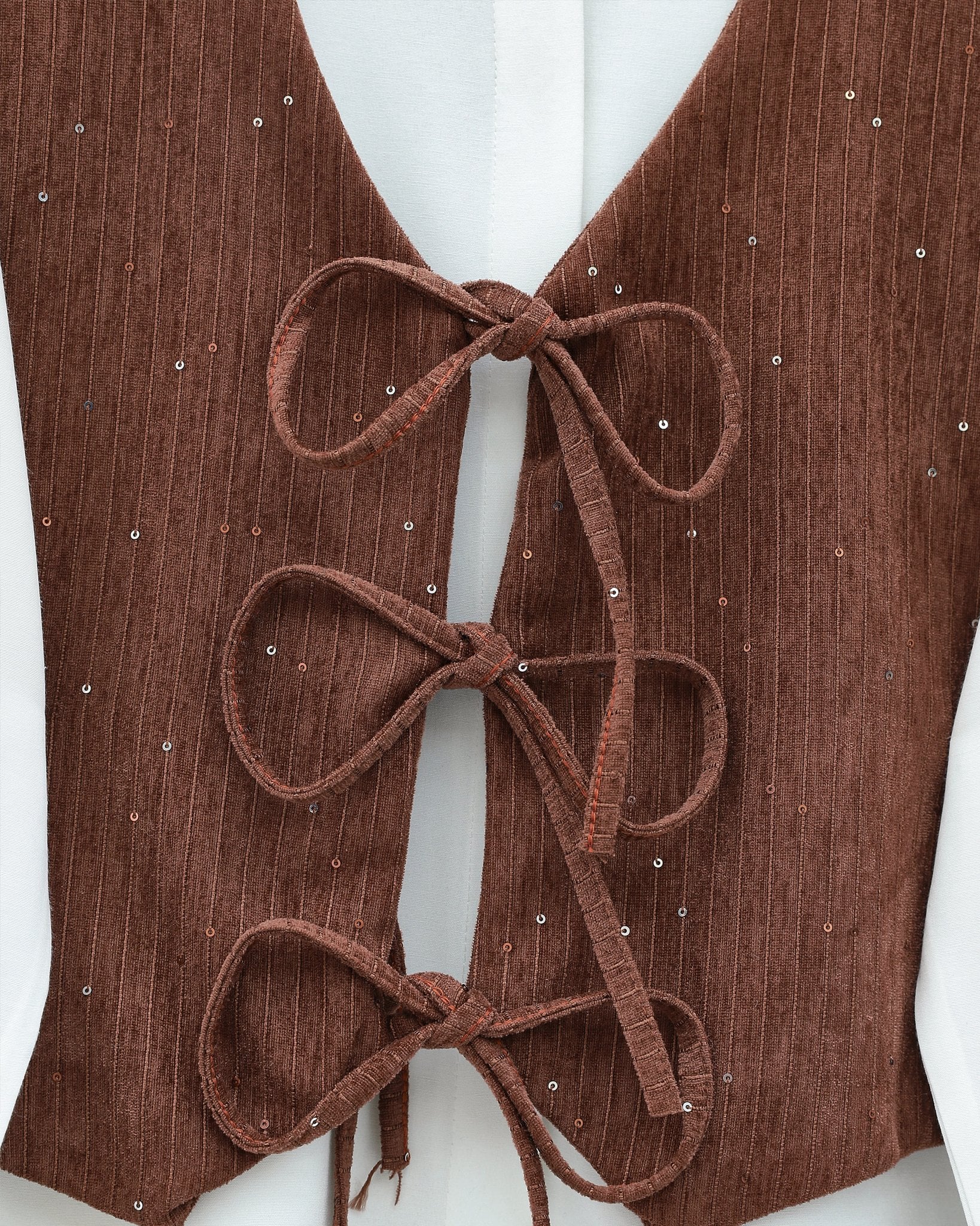 Tie-Front Vest and Corduroy Trouser Set - Podyumplus - by Peralane - photo 3