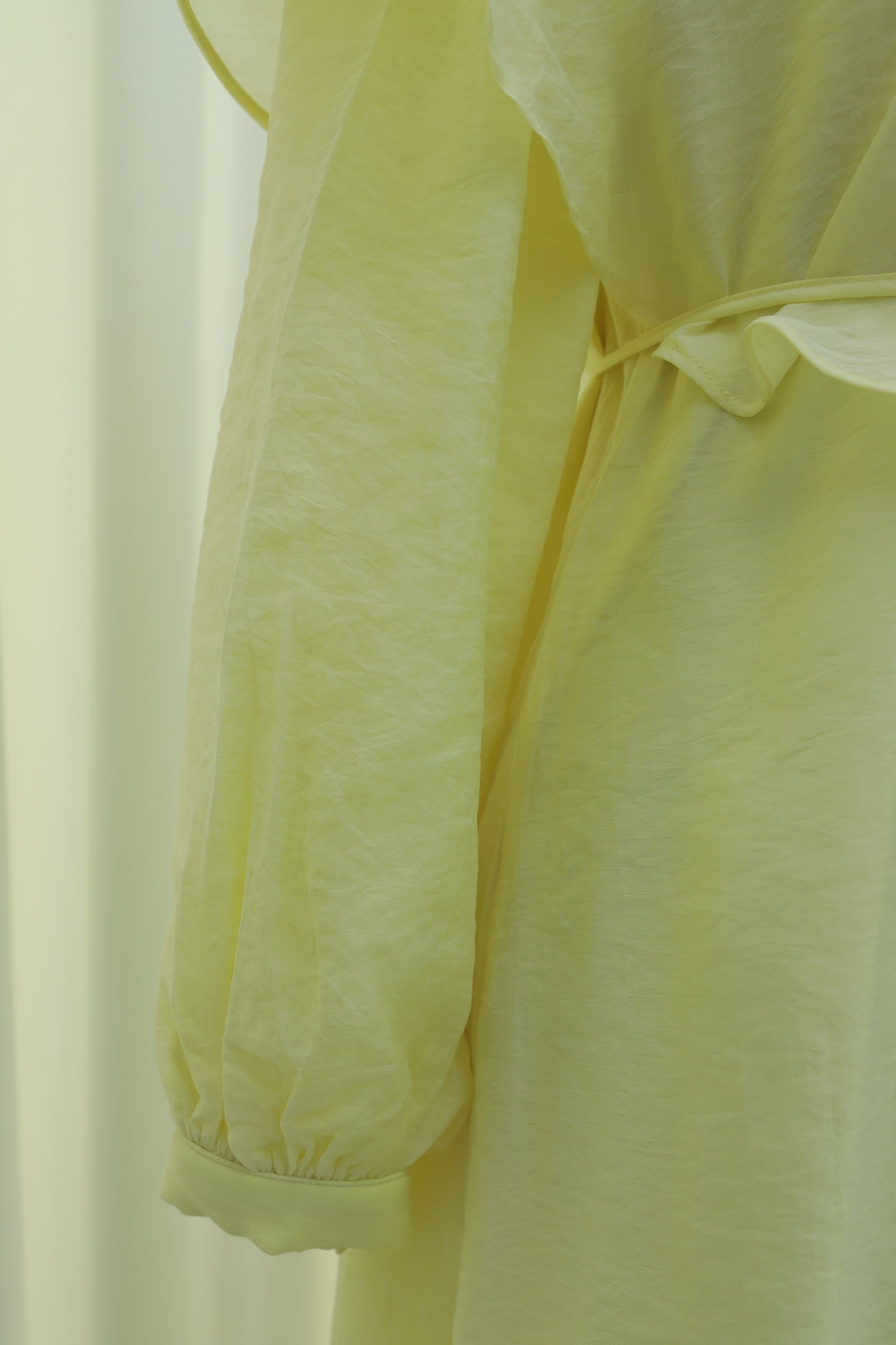 Yellow Tulle Modal Dress with Cape Collar and Belt - Podyumplus - by Peralane - photo 6