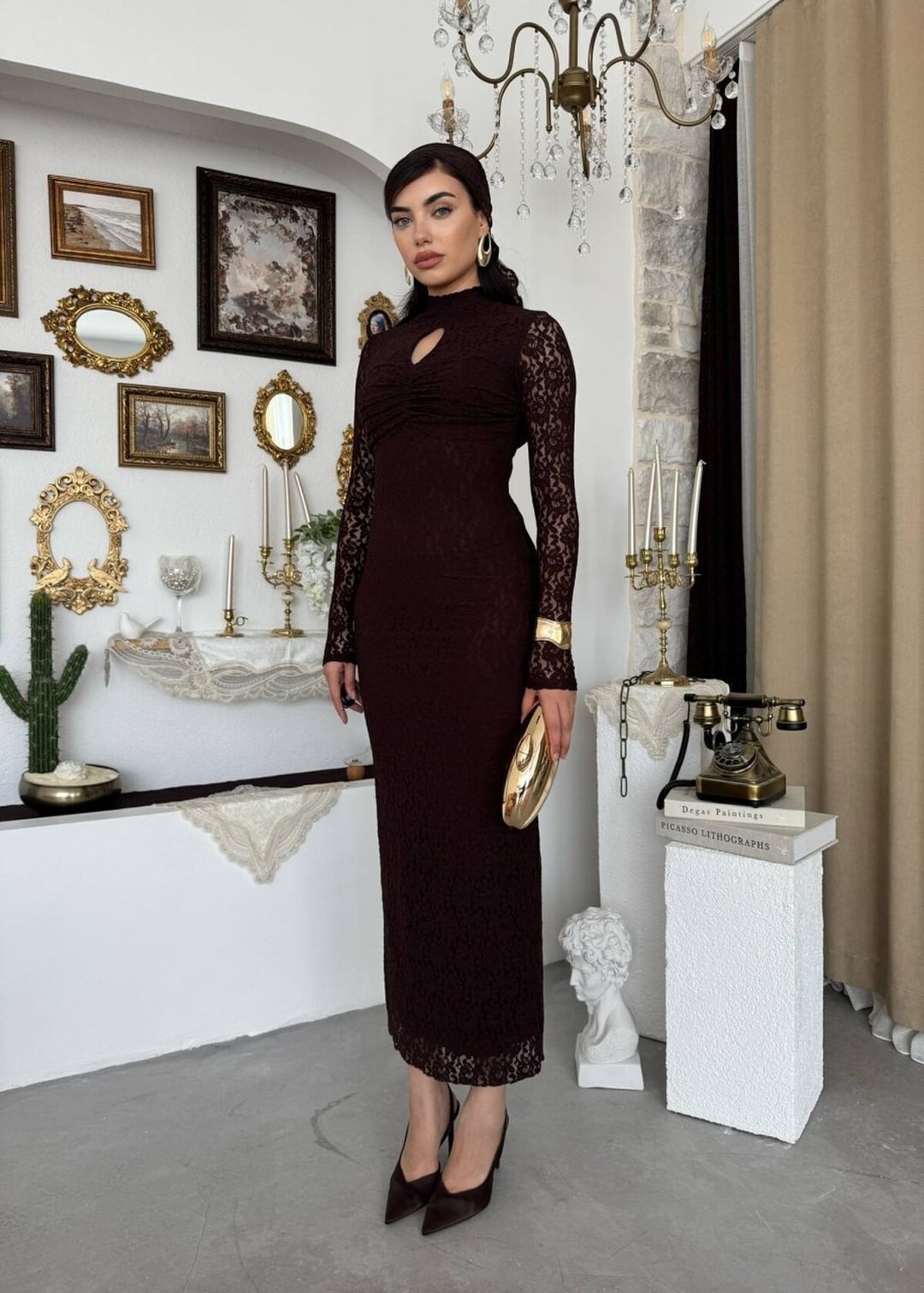 Mers Midi Dress ETK-01021 Brown - Etika - by Peralane - photo 8