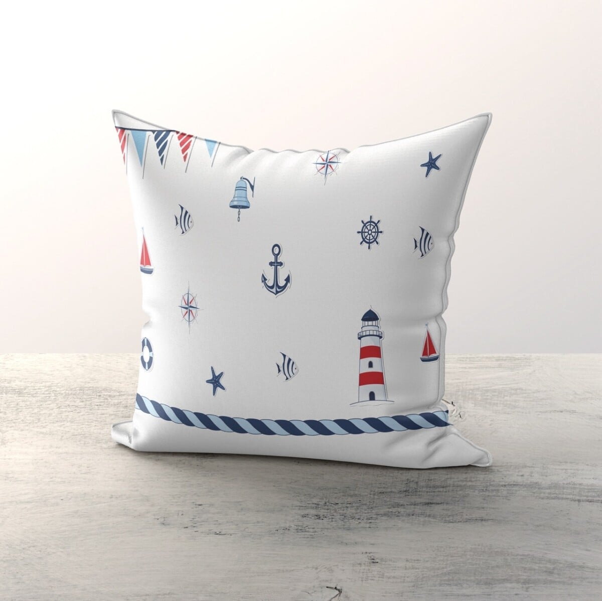Nautical Print Decorative Cushion Cover 43x43 cm - Talia Home - by Peralane