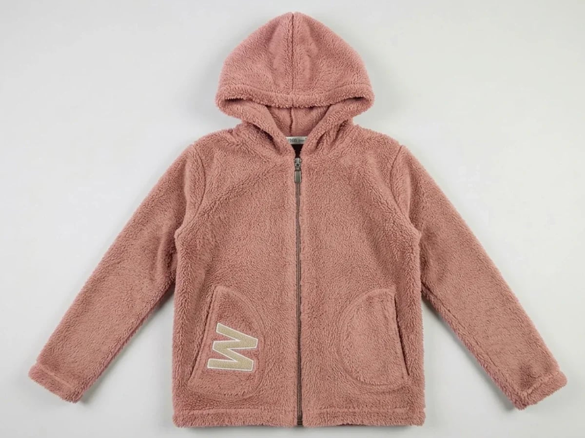 Girls' W Embroidered Hooded Fleece Jacket - Mensis - by Peralane