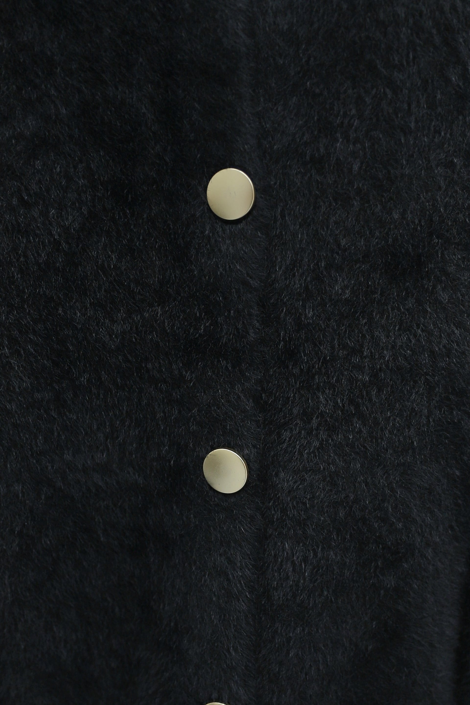 Hooded Double-Pocket Button-Front Fuzzy Cardigan - Black - Podyumplus - by Peralane - photo 5