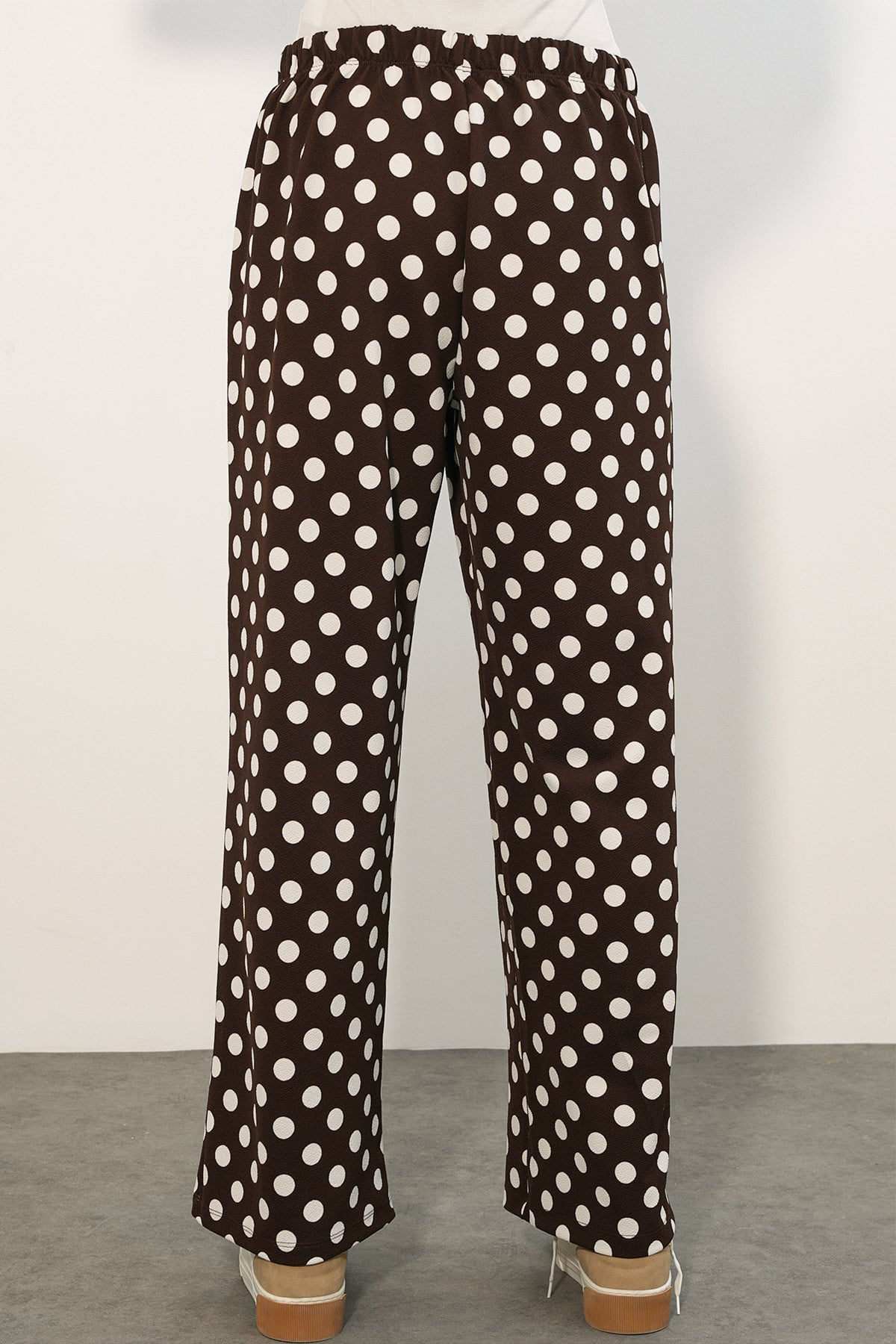 Women's Wide-Leg Polka Dot Trousers - Brown - Bigdart - by Peralane - photo 5