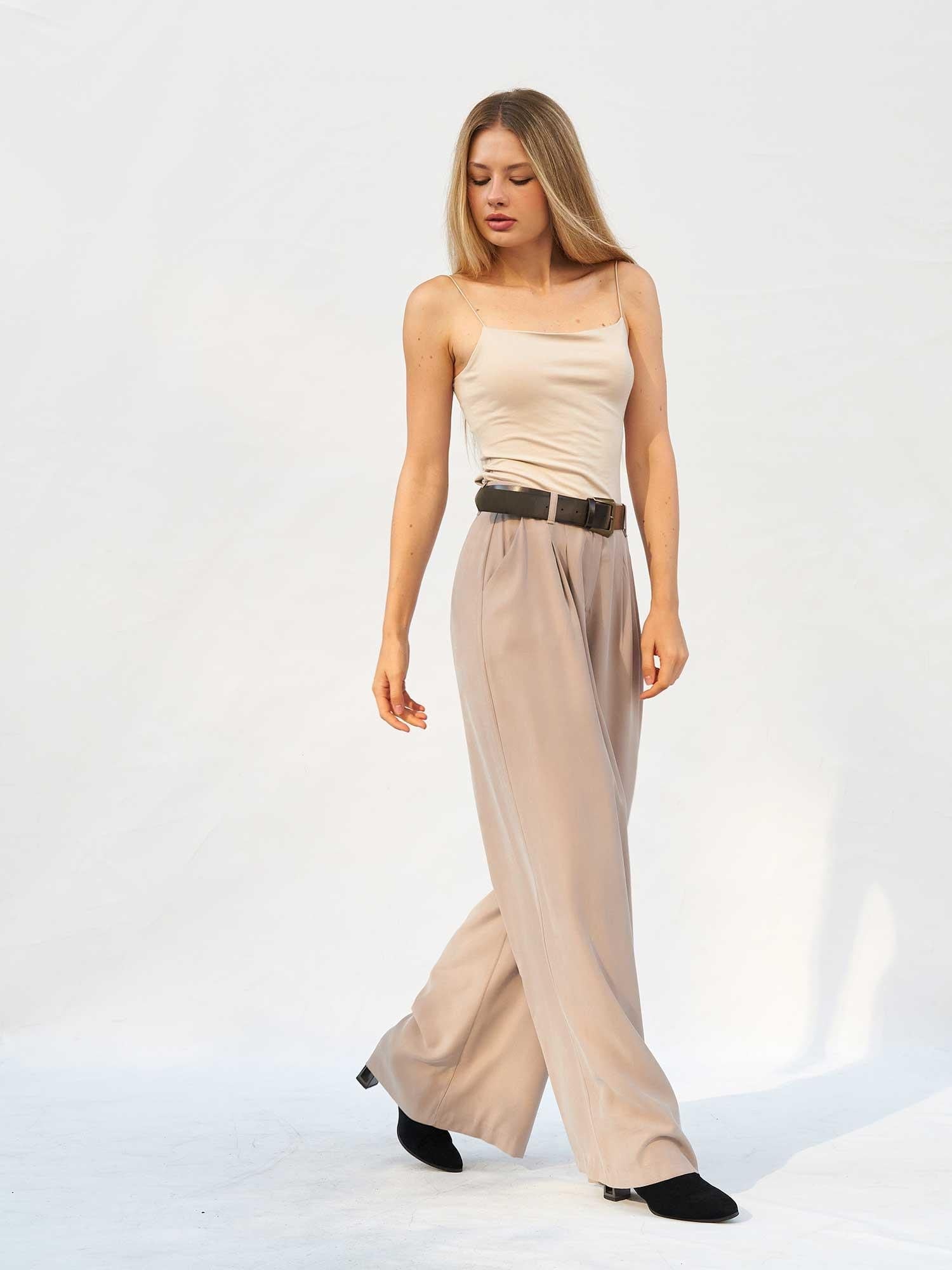 High-Waist Pleated Palazzo Trousers - Lefon - by Peralane - photo 2