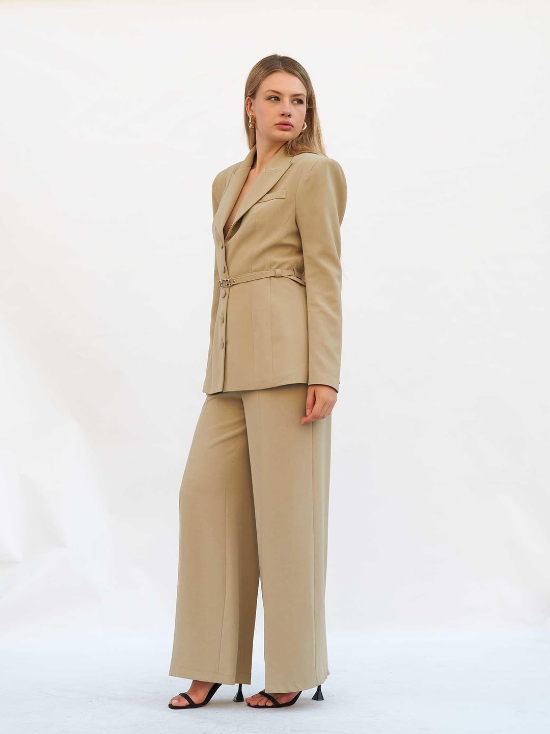 Women's High-Waist Wide-Leg Trousers in Light Green - Lefon - by Peralane - photo 5
