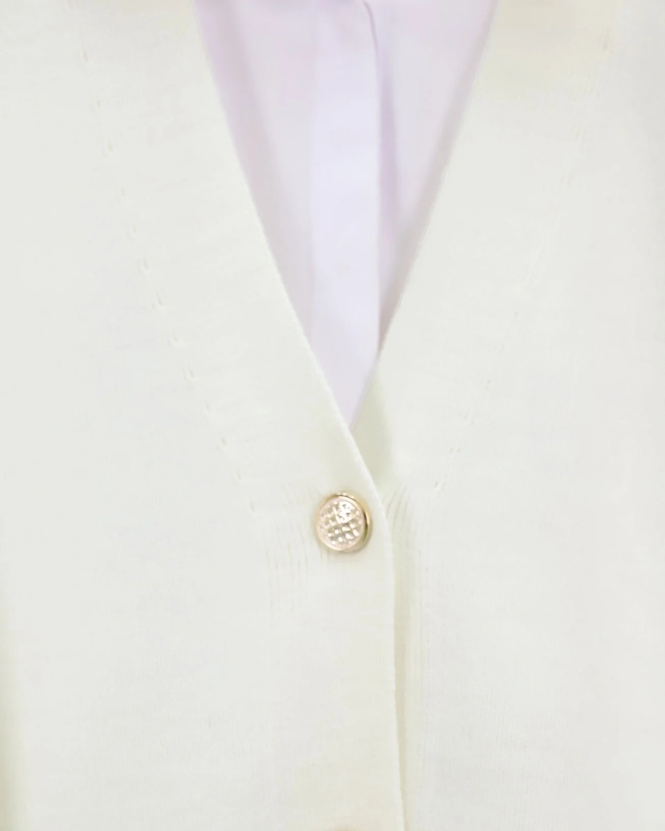 V-Neck Buttoned Oversize Knit Cardigan - Cream - Podyumplus - by Peralane - photo 4