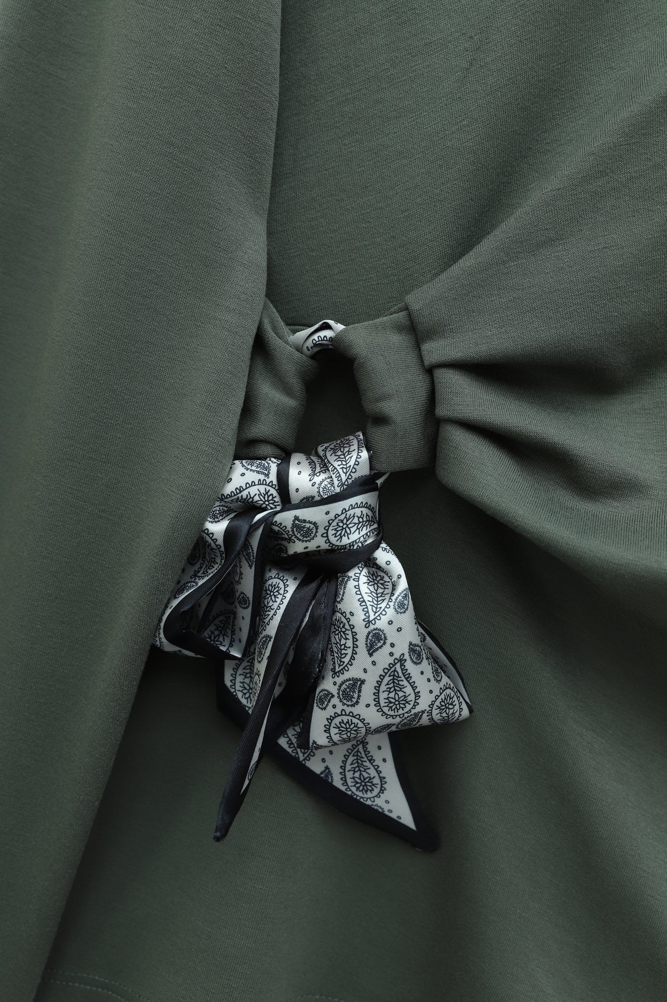 Side Wrap Tie Detail Blouse - Olive Green - Podyumplus - by Peralane - photo 5