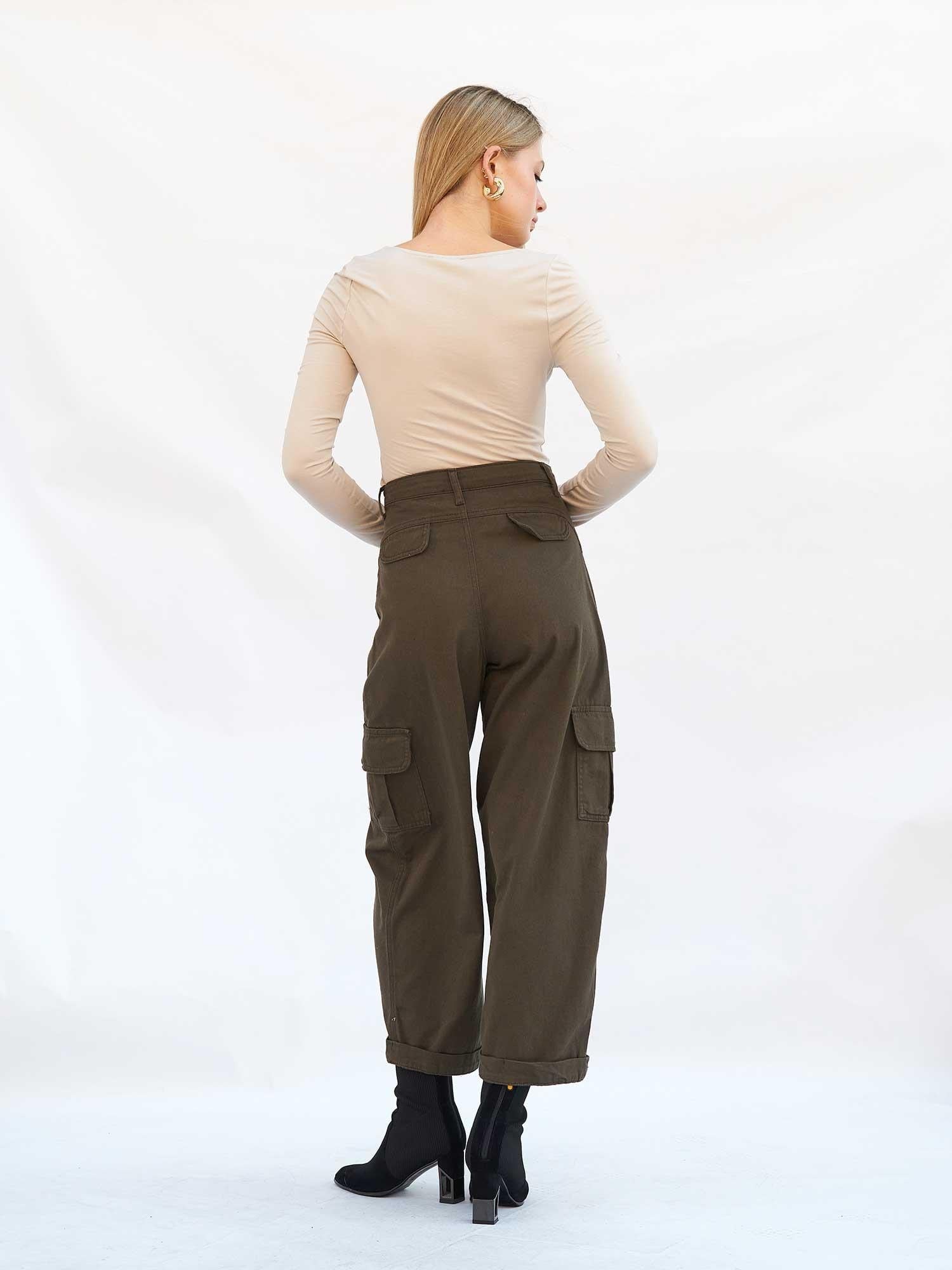 Women's Square Neck Long Sleeve Knit Top with Shoulder Cut-Out - Light Beige - Lefon - by Peralane - photo 10