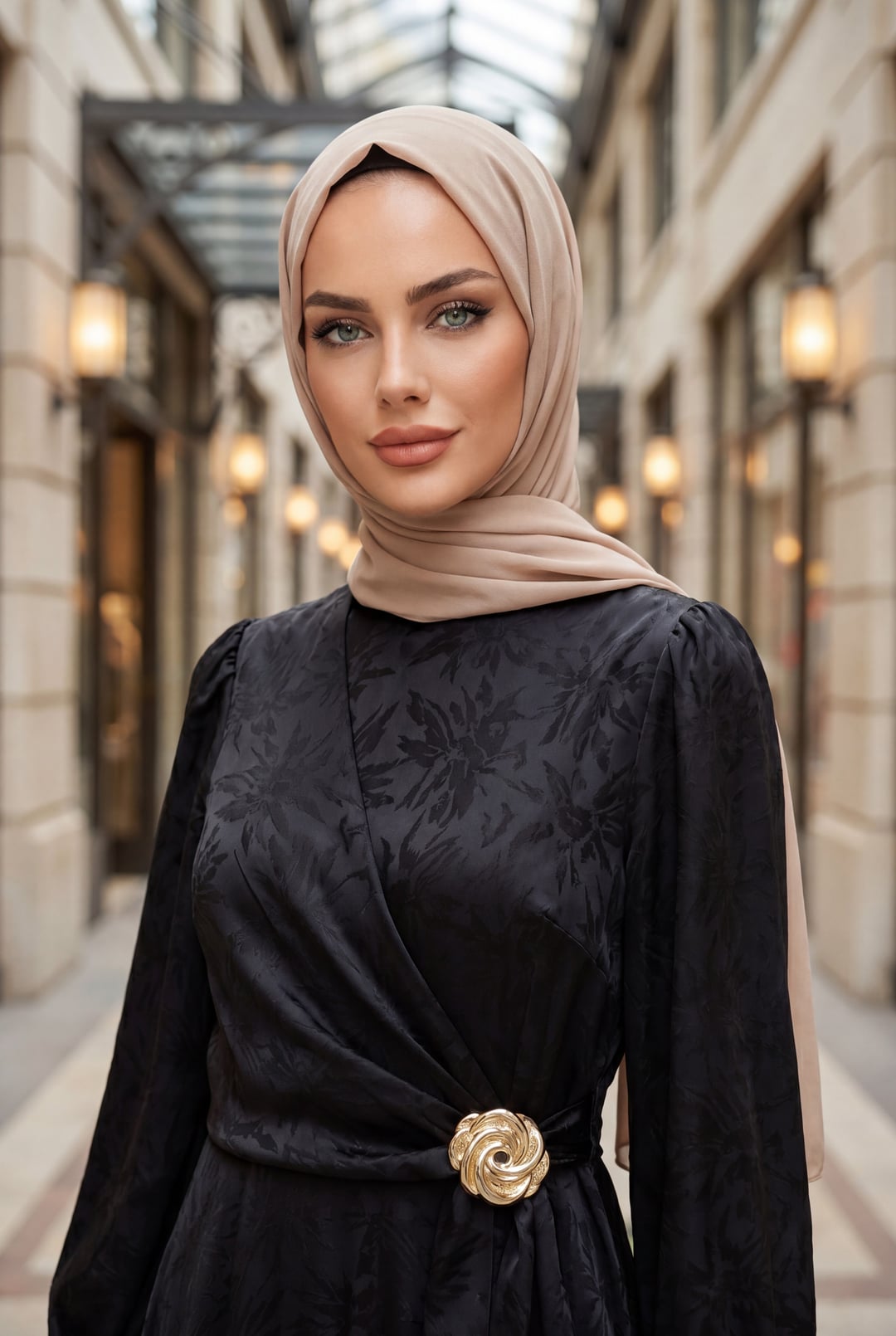 Black Long Evening Dress with Side Lacing and Pattern - Podyumplus - by Peralane - photo 2