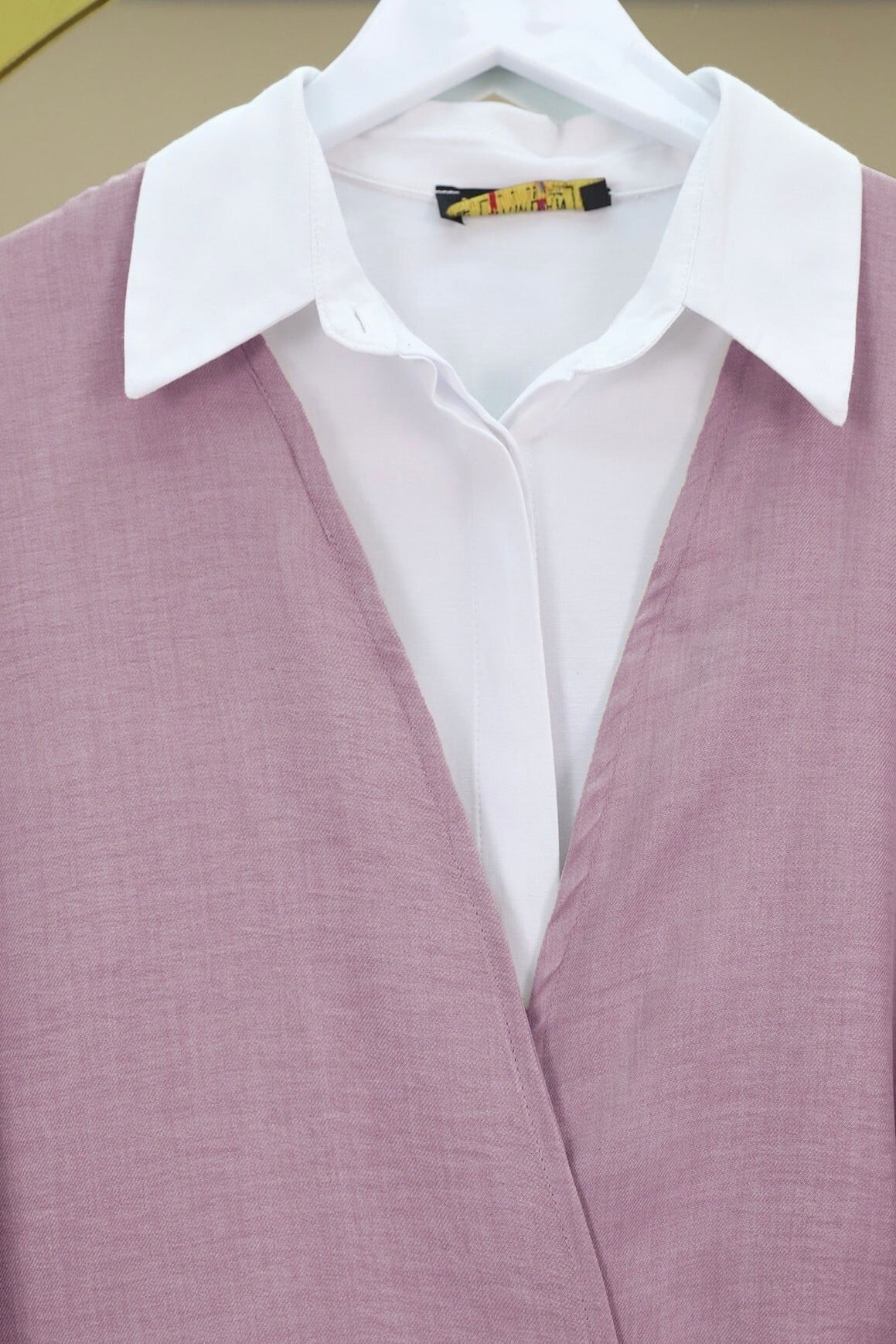 Front-Tie Kimono Set with Wide-Leg Trousers - Dusty Rose - Podyumplus - by Peralane - photo 6