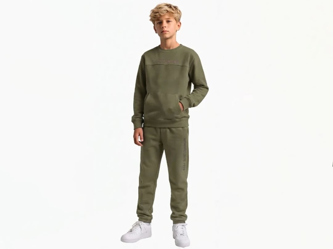 Boys' Printed Kangaroo Pocket Fleece Tracksuit Set - Koska - by Peralane