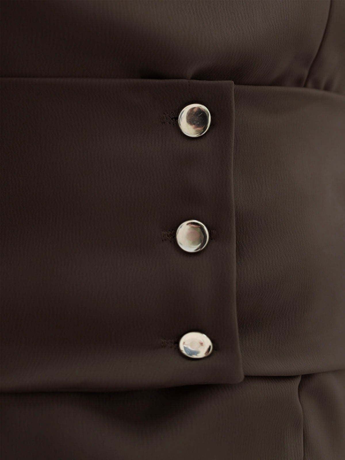 Dark Brown Corset Belt Satin Evening Dress with Rhinestones - Podyumplus - by Peralane - photo 7